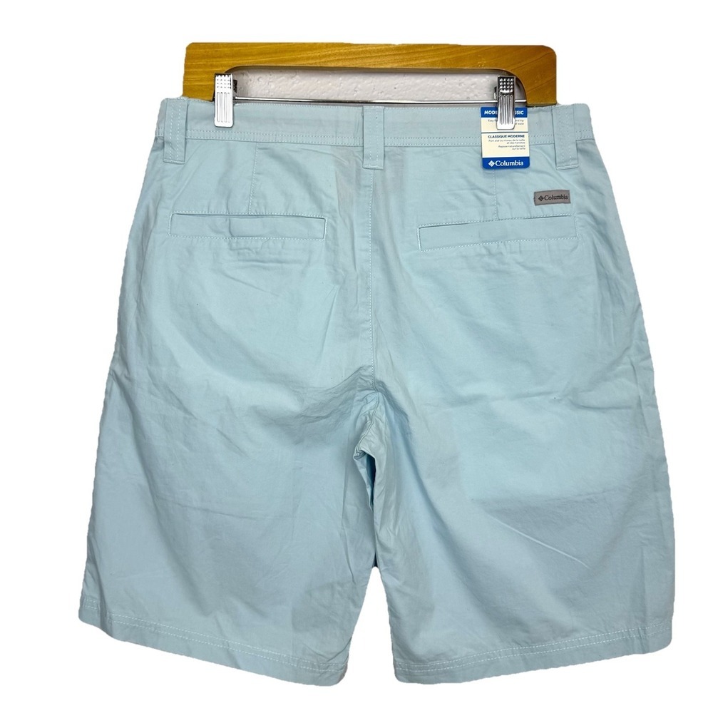 Columbia Mens Washed Out 10" Chino Shorts Size 32 Light Blue Outdoor Preppy NWT - Picture 2 of 7
